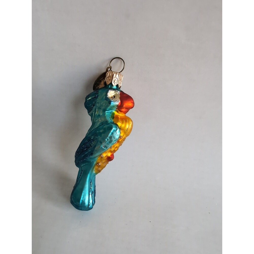Vtg Macaw Parrot Bird Christmas Ornament Blown Glass Whimsicle